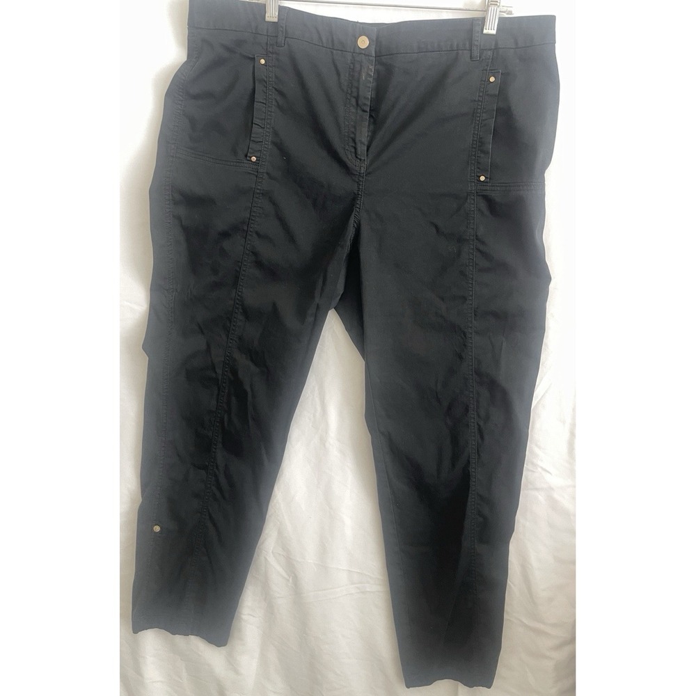 Chicos Womens Size 3 Cotton Pants Roll Up Legs Casual Relaxed